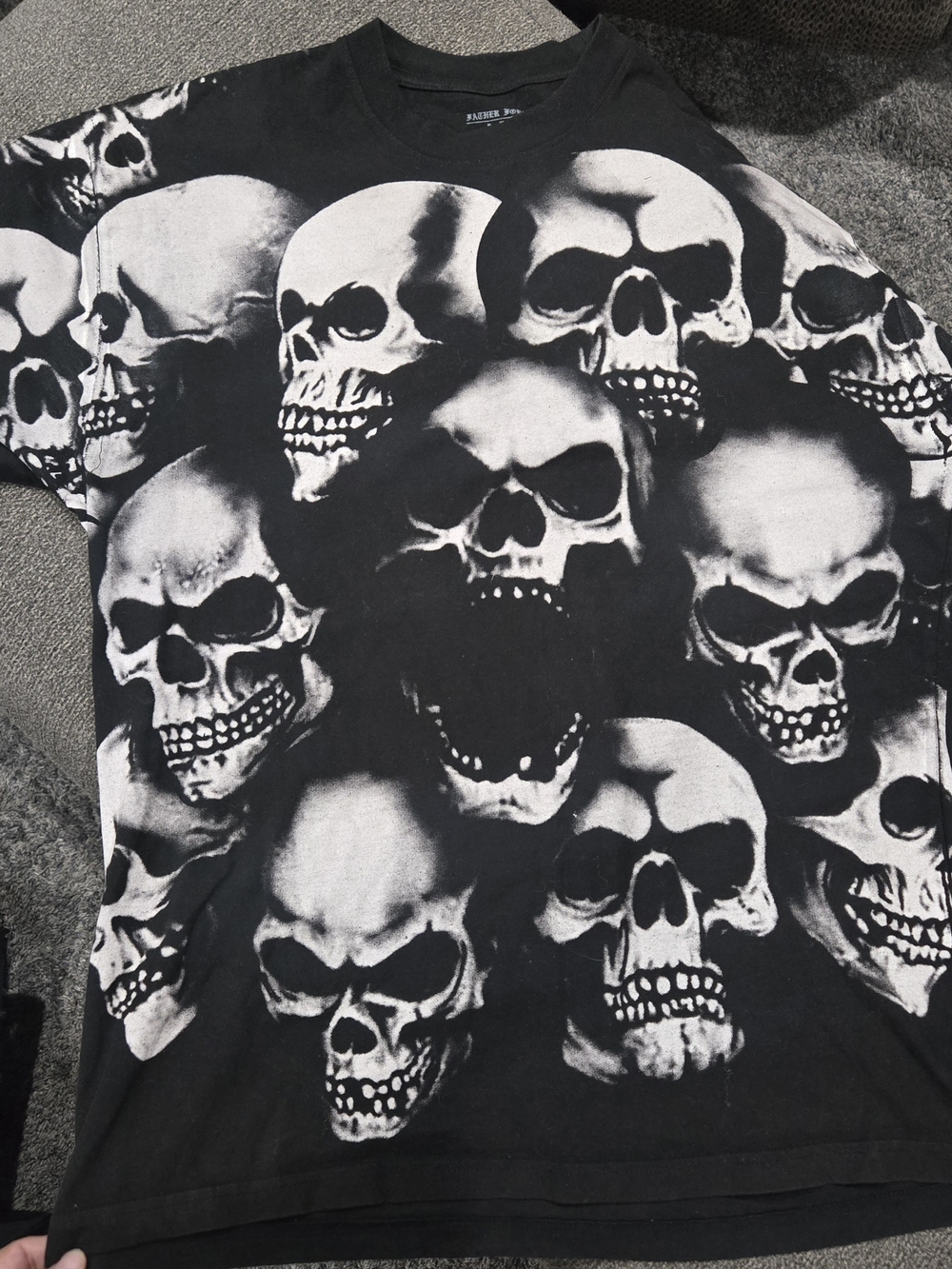 Vintage Y2K Father Forgive Me Skull Shirt Gothic Grunge Tee